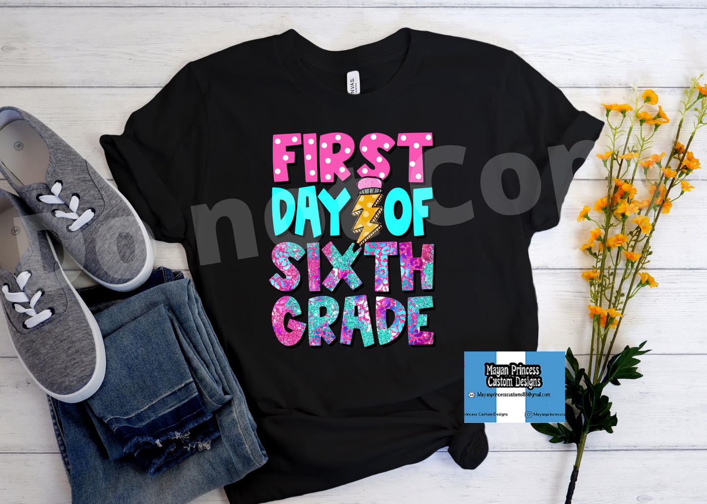 First day of 6th Grade pink and purple | Youth T shirt