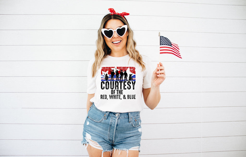 Courtesy of the Red, White, Blue | T shirt