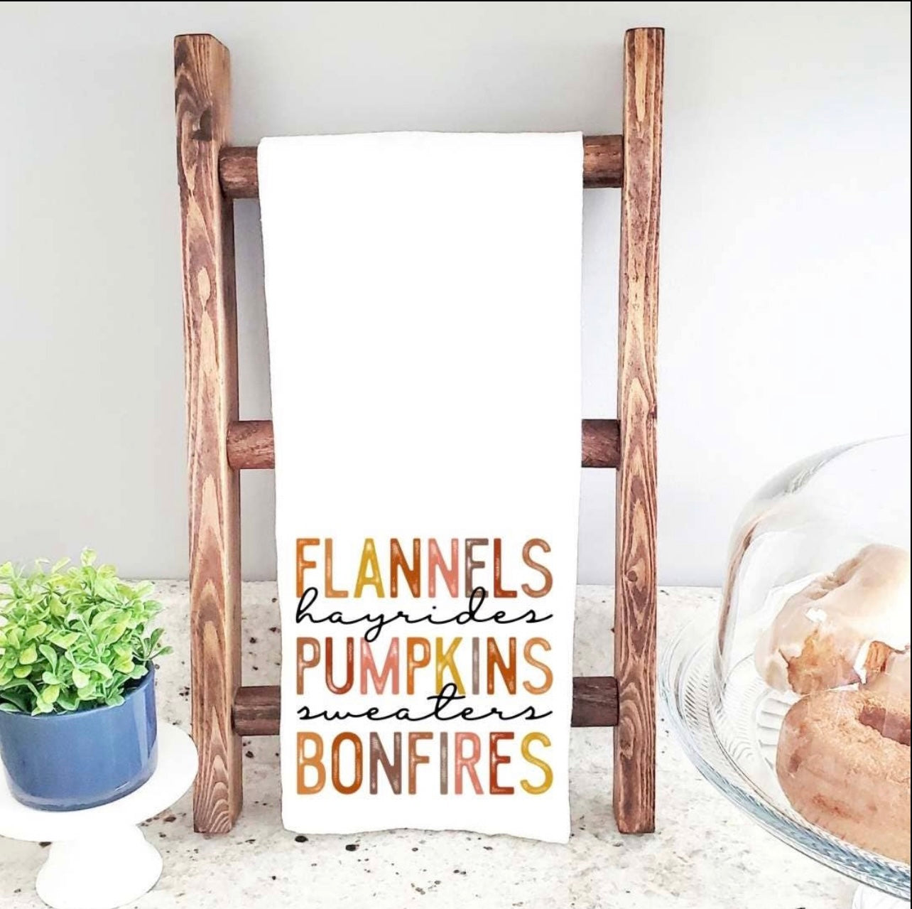 Flannels, pumpkins, bonfire | Kitchen Towel