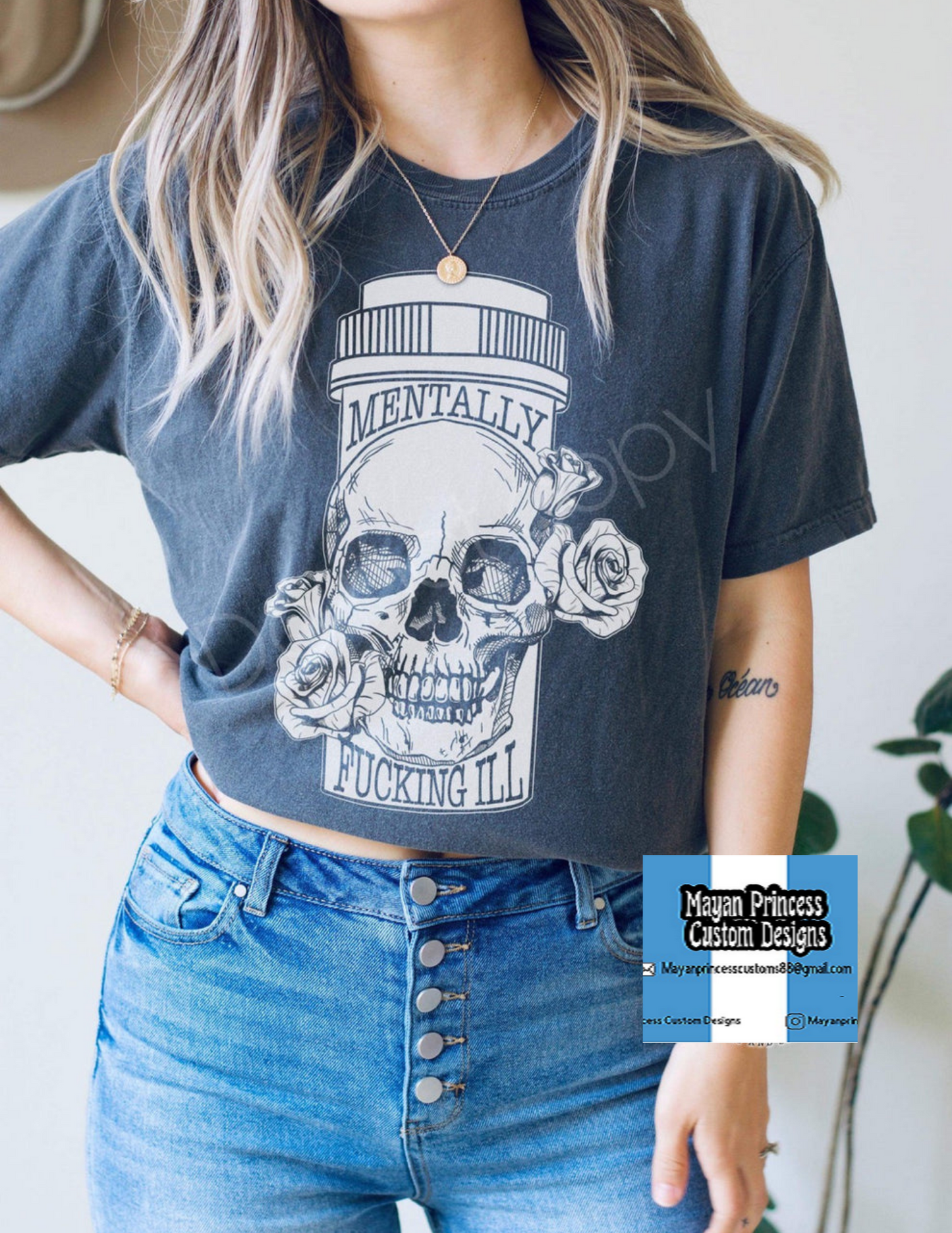 Mentally F*** ill in white print | T shirt