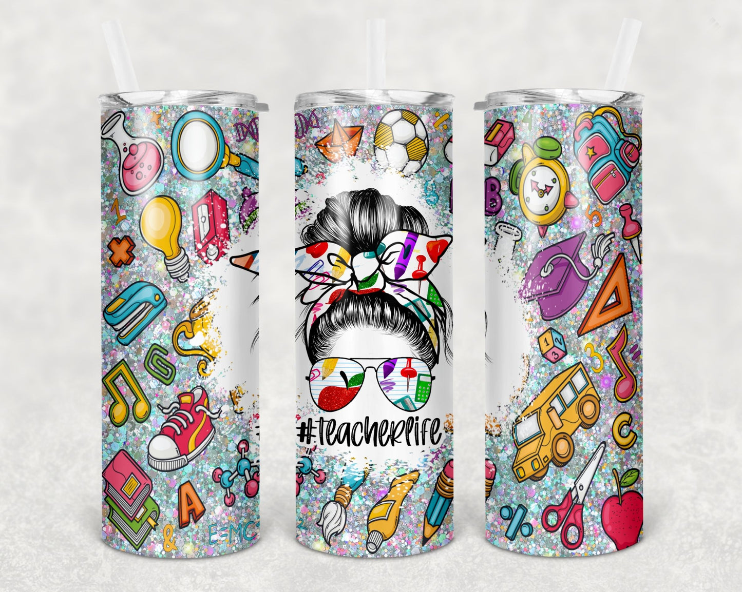 #Teacherlife | 20 oz Skinny Tumbler Sublimation