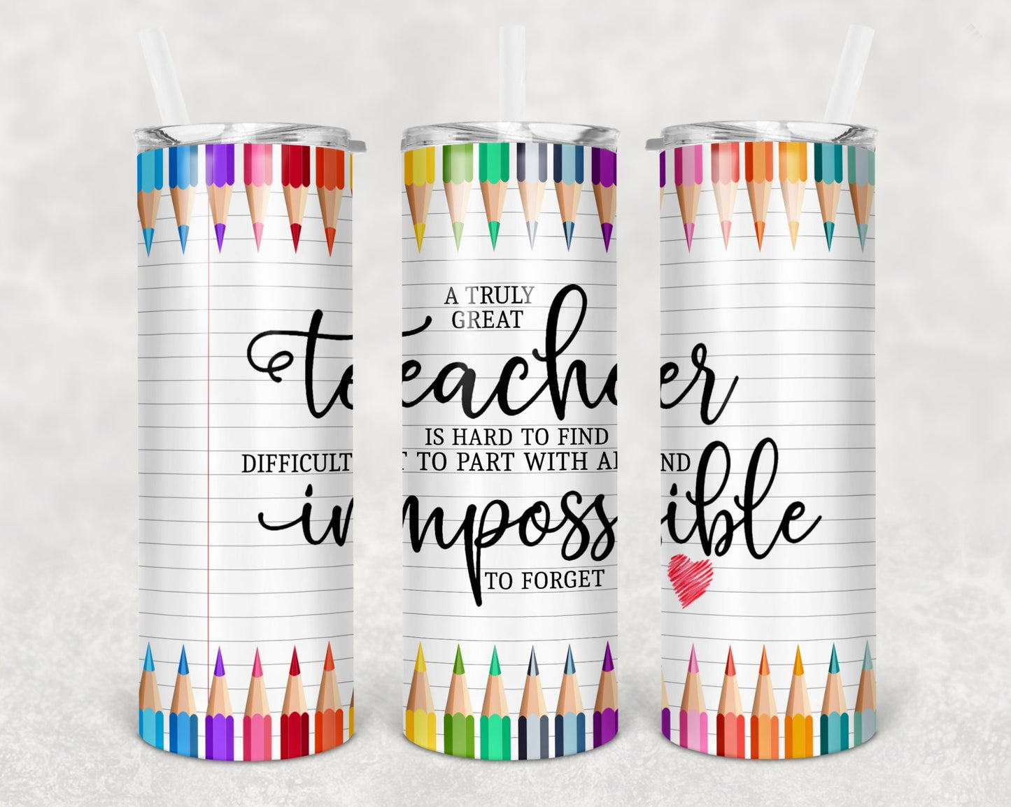 Teacher impossible | 20 oz Skinny Tumbler Sublimation