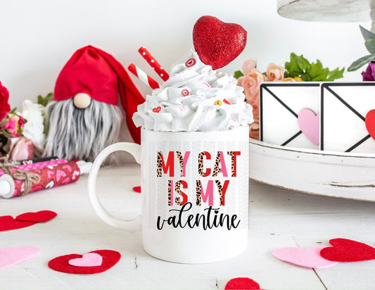 My cat is my valentine | Coffee Mugs