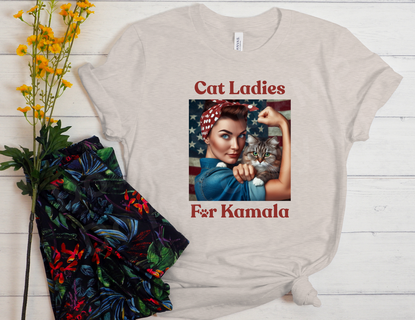 Cat Ladies for Kamala strong arm | T shirt