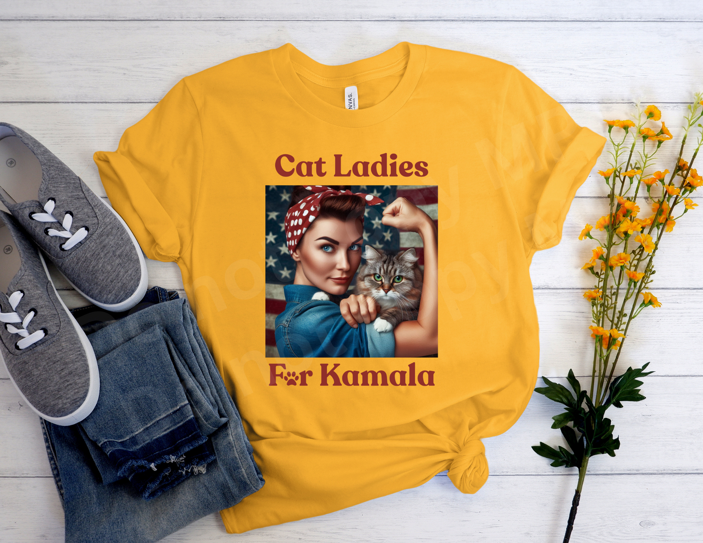 Cat Ladies for Kamala strong arm | T shirt