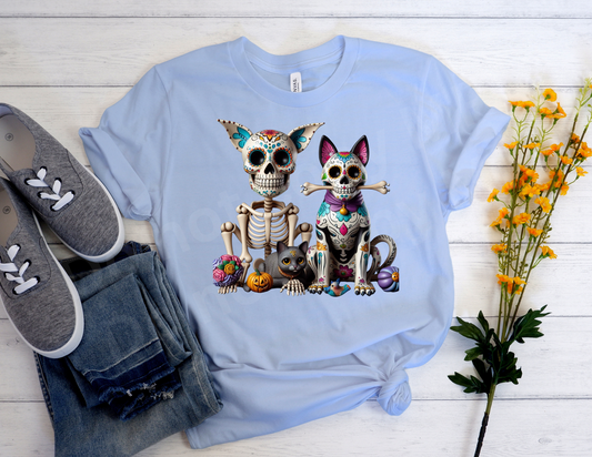 Dog with a Bone Sugar Skull | T shirt Halloween