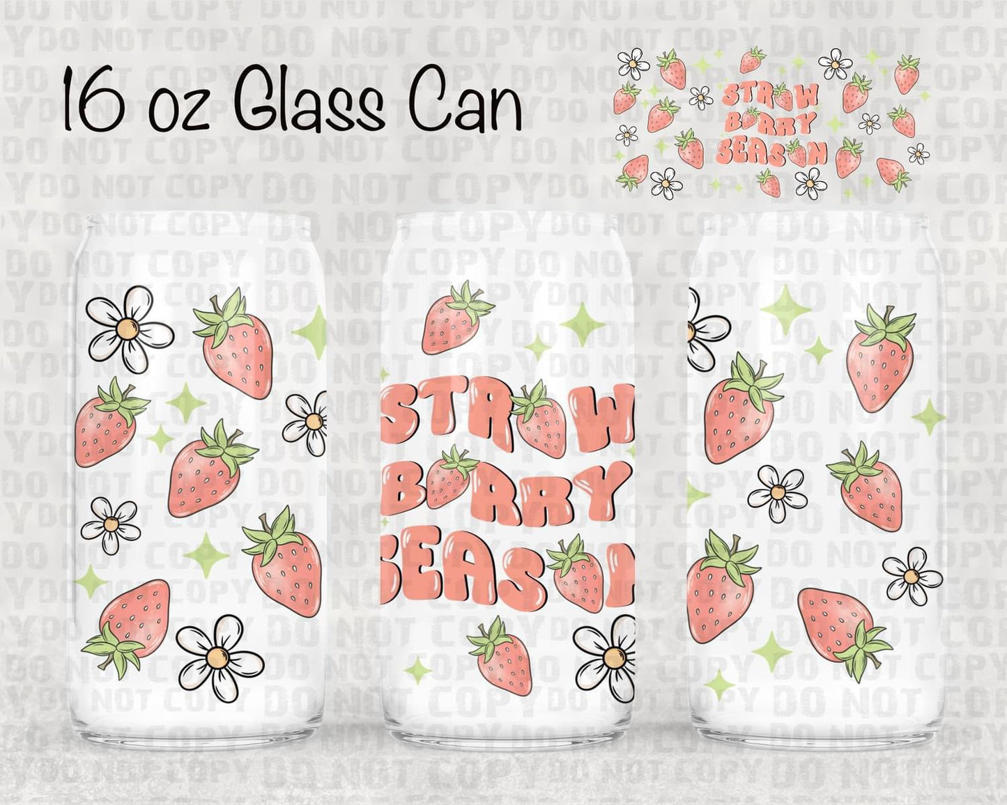 16 oz Strawberry Season | Beer Glass Summer