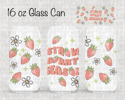 16 oz Strawberry Season | Beer Glass Summer