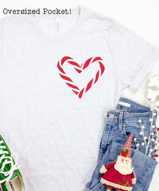 Candy Cane Heart | T shirt