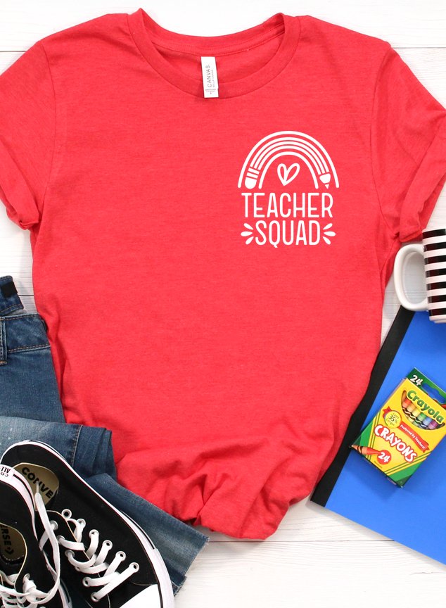Teacher Squad Rainbow pocket | T shirt