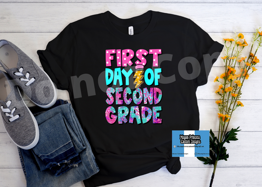First day of 2nd Grade pink and purple | Youth T shirt