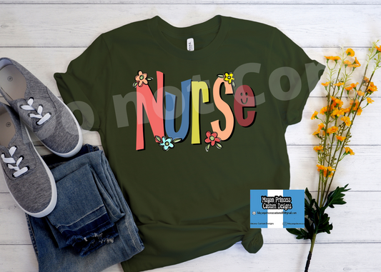 Nurse flowers | T shirt