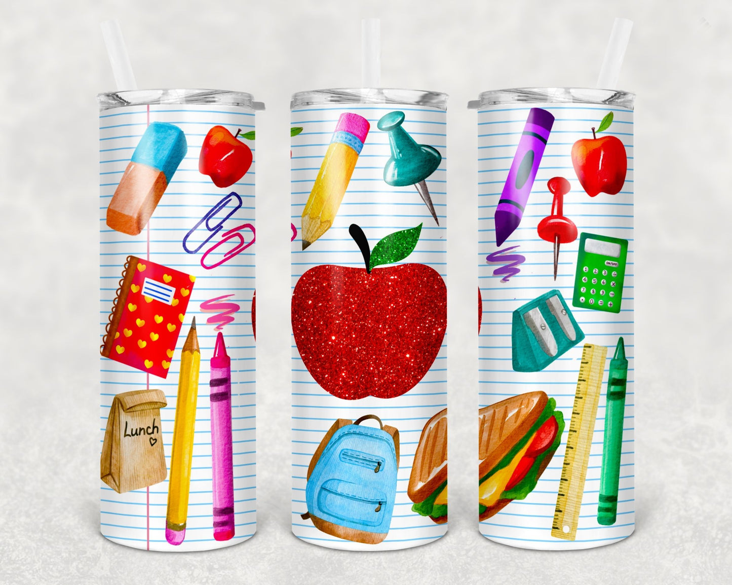 Teacher apple   | 20 oz Skinny Tumbler Sublimation