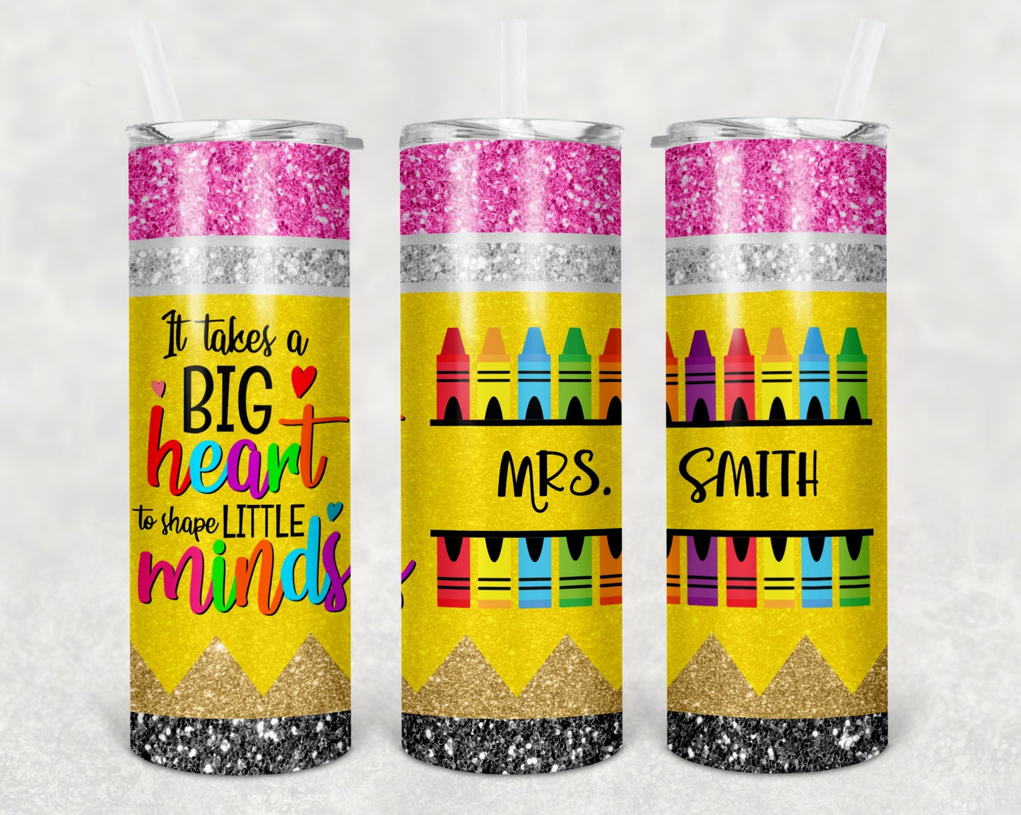 Pencil with any name | 20 oz Skinny Tumbler Sublimation