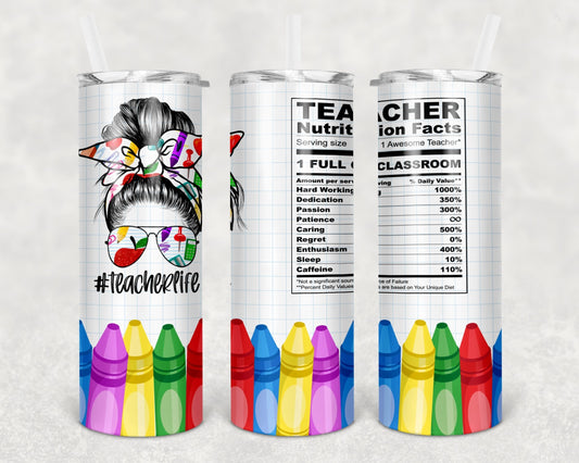 Teacher drink  | 20 oz Skinny Tumbler Sublimation