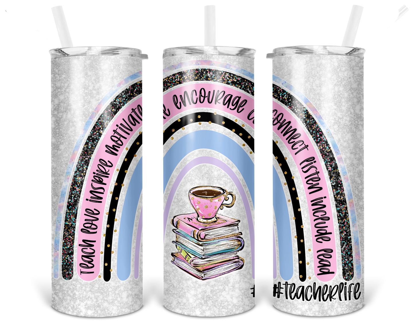 Teacher rainbow | 20 oz Skinny Tumbler Sublimation