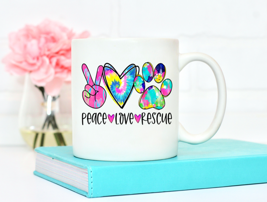 Peace Love Rescue | Coffee Mugs