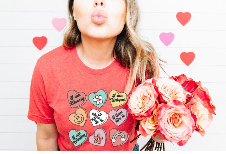 Positive affirmation hearts | T shirt Valentine's