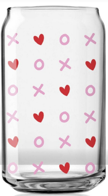 XO and hearts | Beer Glass Valentine's