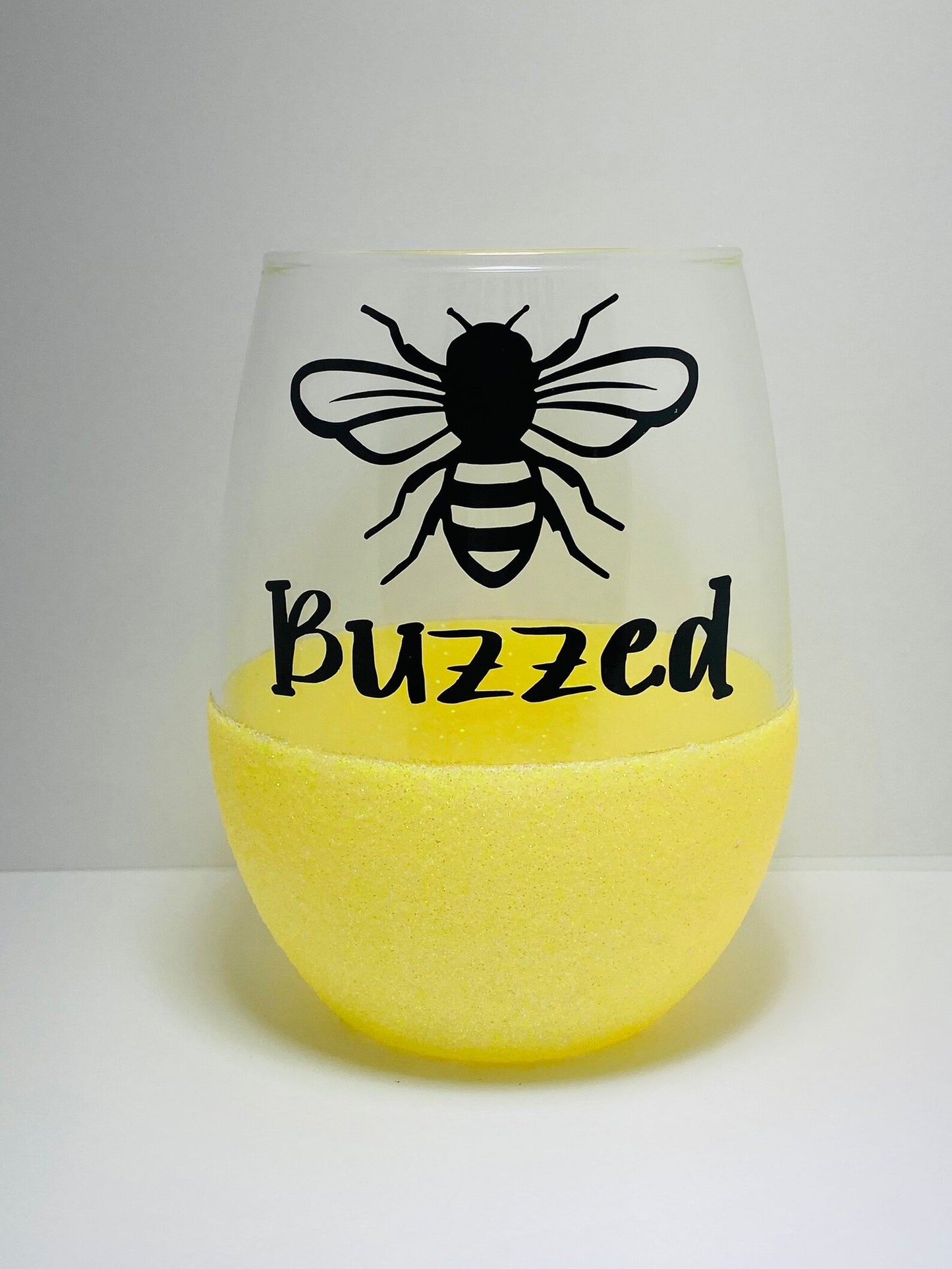 Buzzed | Peekaboo Glitter Wine Glass | 20 oz Wine Glass