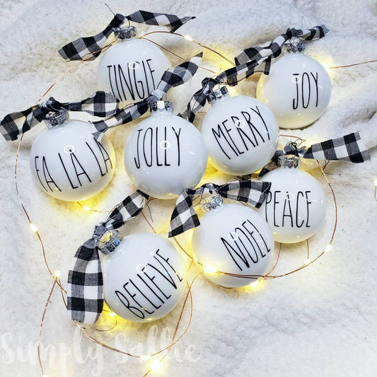 Farmhouse style ornaments | Christmas ornaments |