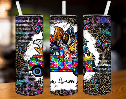 Autism truck| 20 oz Skinny Tumbler Sublimation