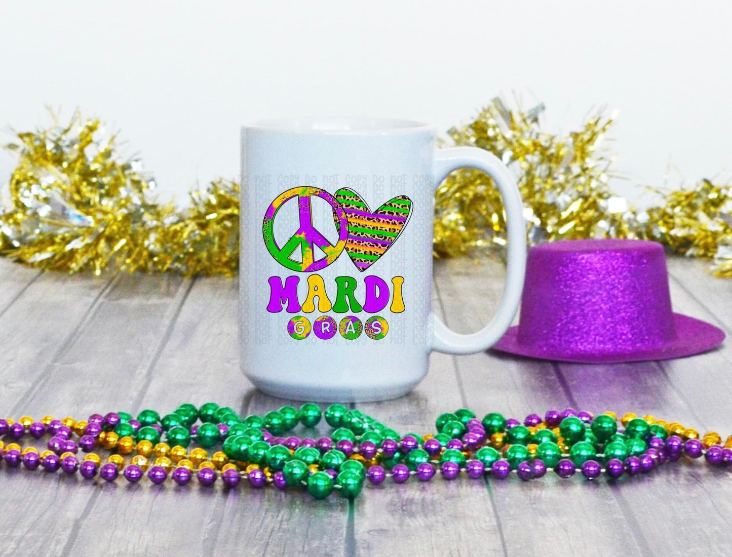 Peace love Mardi Gras | Coffee Mugs