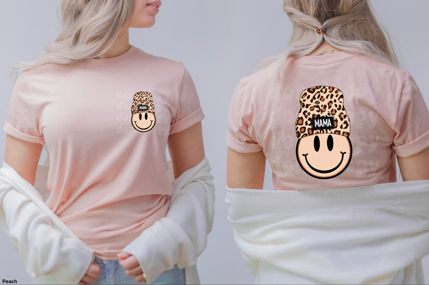 Momma leopard face pocket and back | T shirt