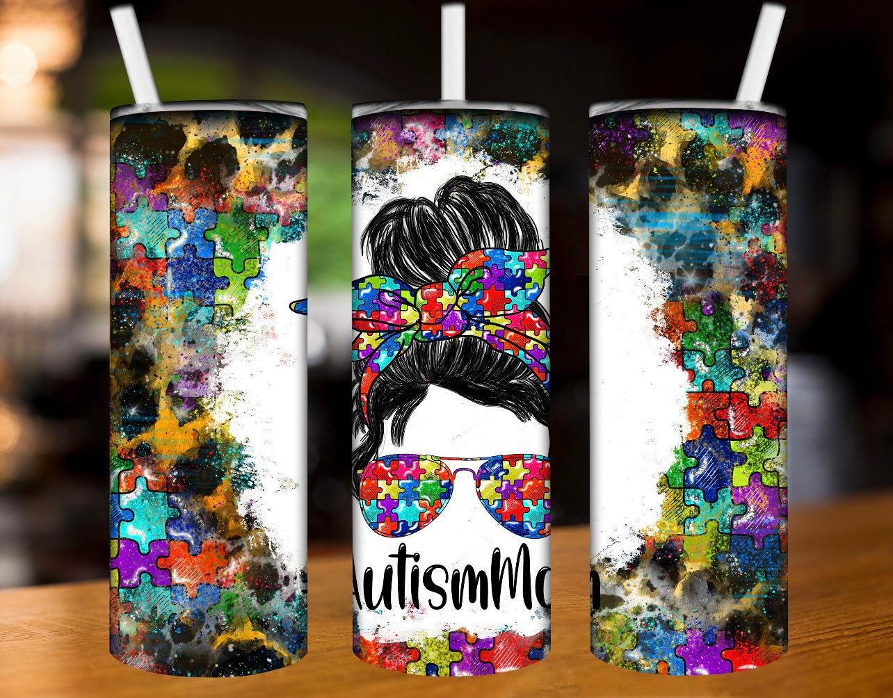 Autism mom | 20 oz Skinny Tumbler Sublimation