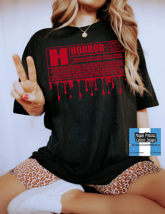 H is for Horror | T shirt Halloween