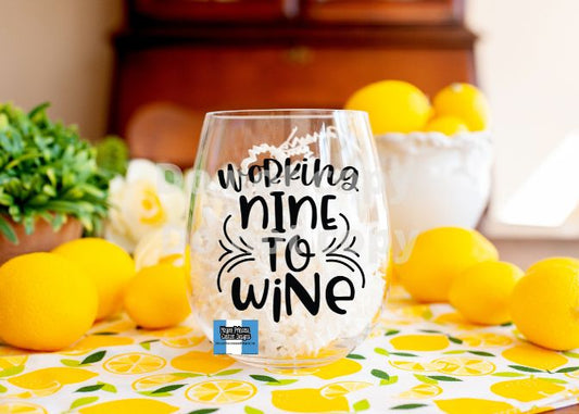 Working nine to wine | 20 oz Wine Glass